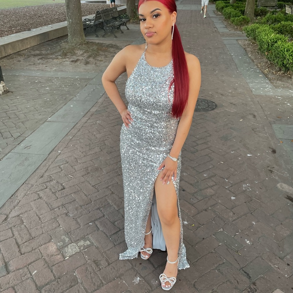 Silver Sequin Dress